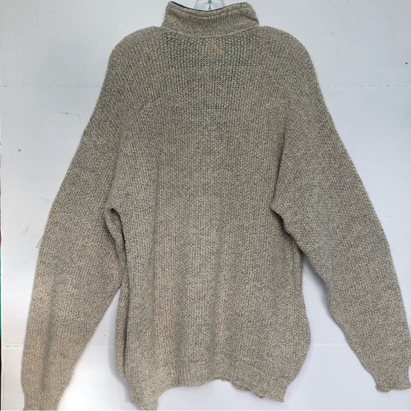Vintage Alps Fine Apparel for Men Ragg wool quarter zip oatmeal sweater sz med - Picture 2 of 12